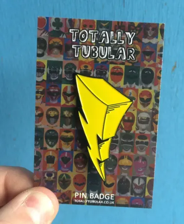 Mighty Morphin Power Rangers Lightning bolt hard enamel pin badge