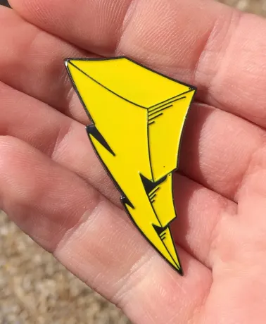 Mighty Morphin Power Rangers Lightning bolt hard enamel pin badge