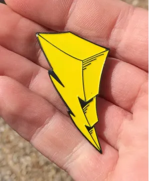 Mighty Morphin Power Rangers Lightning bolt hard enamel pin badge