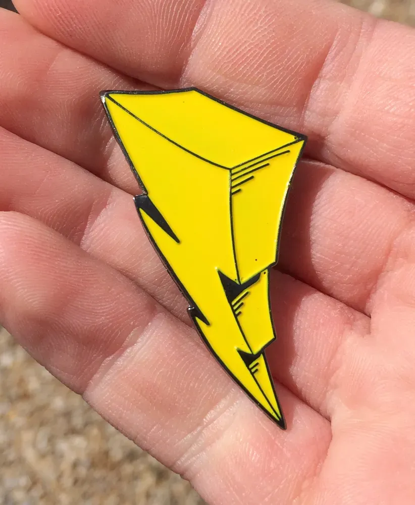 Mighty Morphin Power Rangers Lightning bolt hard enamel pin badge