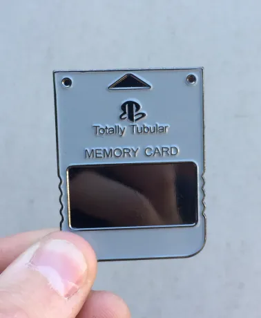 Totally Tubular PSONE Memory Card enamel pin badge