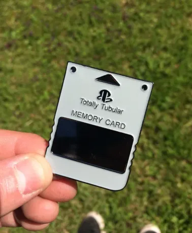 Totally Tubular PSONE Memory Card enamel pin badge