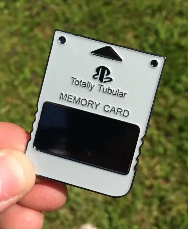 Totally Tubular PSONE Memory Card enamel pin badge