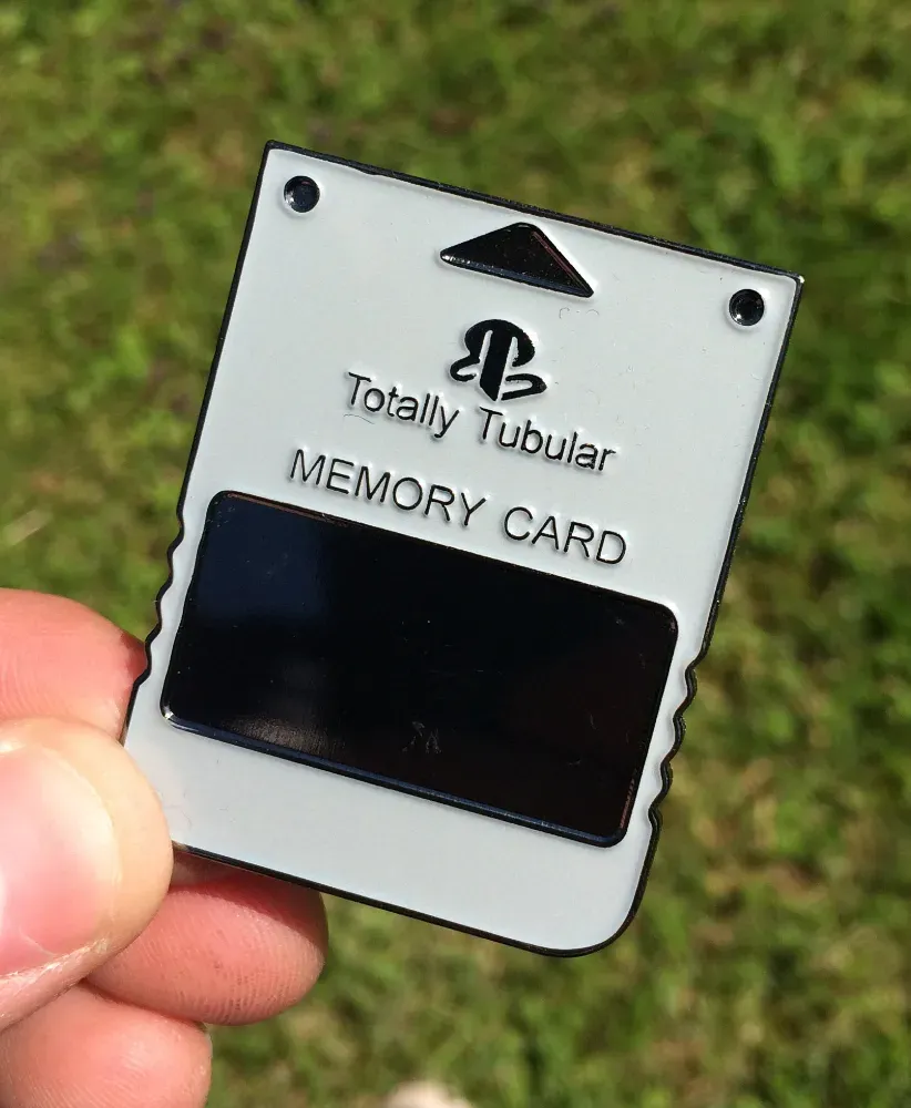 Totally Tubular PSONE Memory Card enamel pin badge