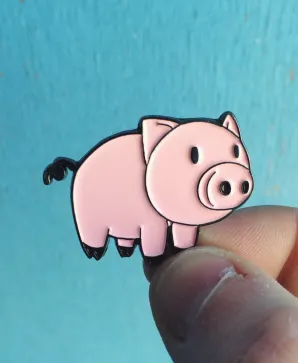 Cartoon Pig hard enamel pin badge