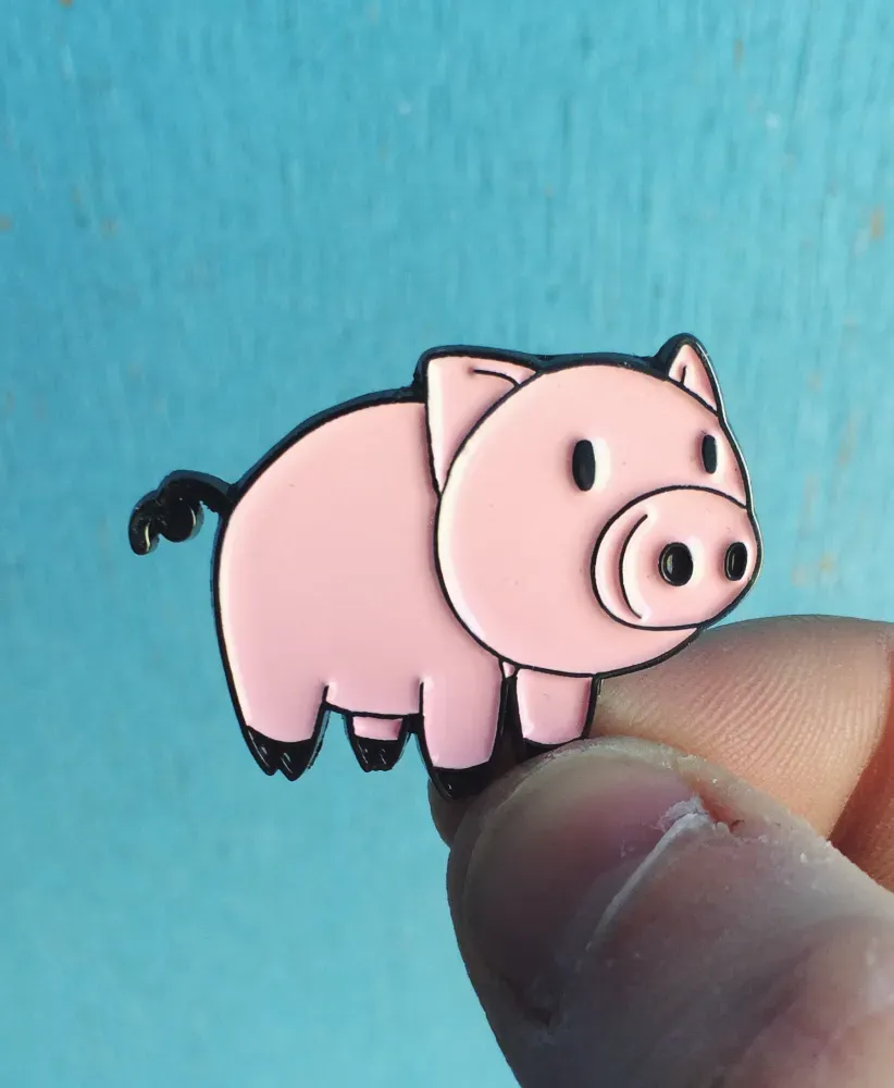 Cartoon Pig hard enamel pin badge