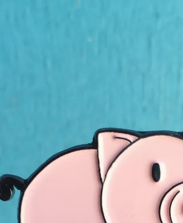 Cartoon Pig hard enamel pin badge