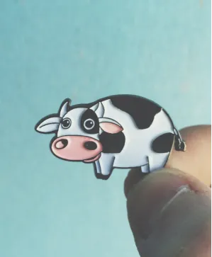 Cartoon Cow hard enamel pin badge