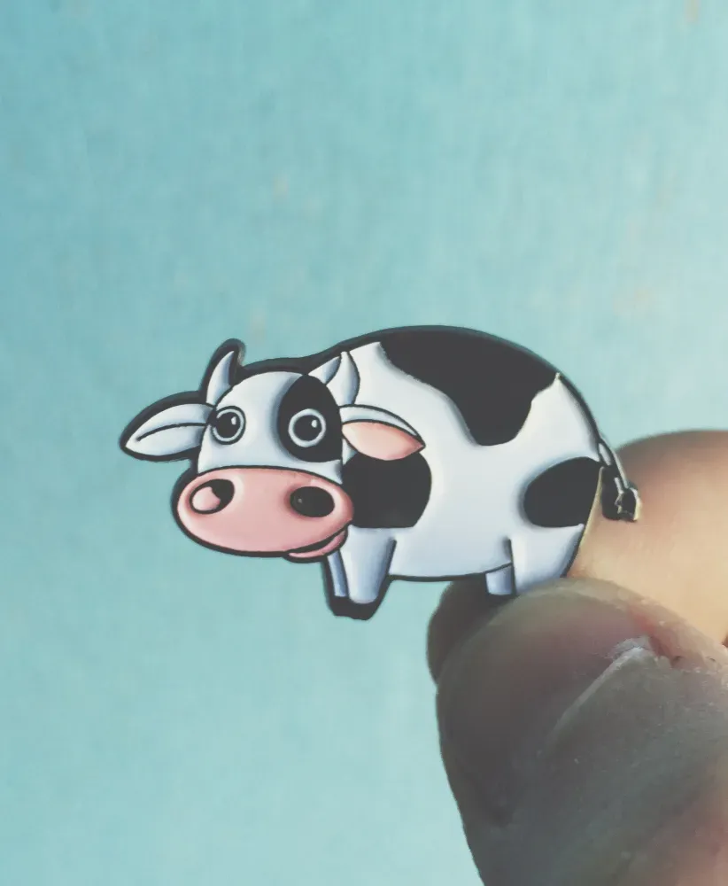 Cartoon Cow hard enamel pin badge