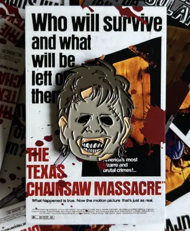 The Texas Chainsaw Massacre Leatherface soft enamel pin badge