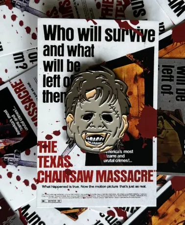 The Texas Chainsaw Massacre Leatherface soft enamel pin badge