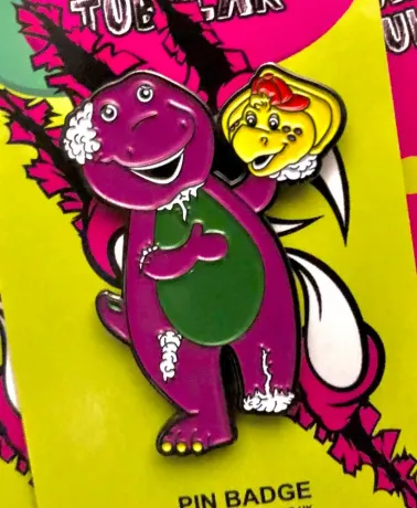 BARNEY THE DINOSAUR killing spree enamel pin badge