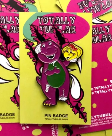 BARNEY THE DINOSAUR killing spree enamel pin badge
