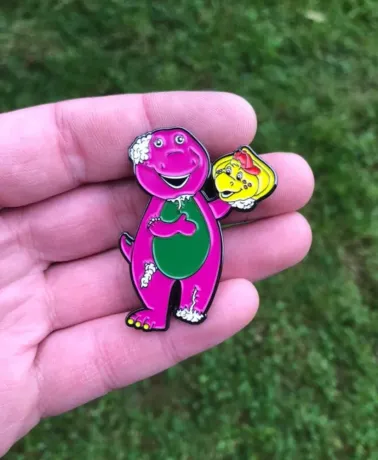 BARNEY THE DINOSAUR killing spree enamel pin badge