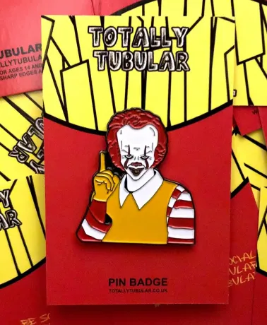 IT x Not Mcdonalds - Mcpennywise day job enamel pin badge