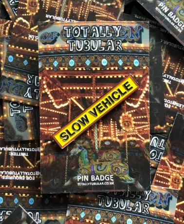 Slow Vehicle Sign hard enamel pin badge
