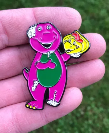 BARNEY THE DINOSAUR killing spree enamel pin badge