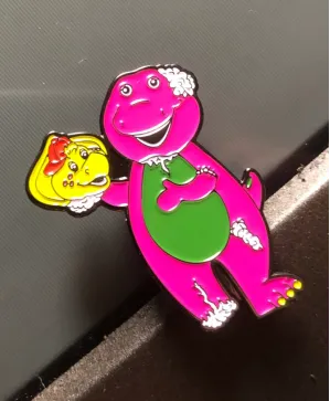 BARNEY THE DINOSAUR killing spree enamel pin badge