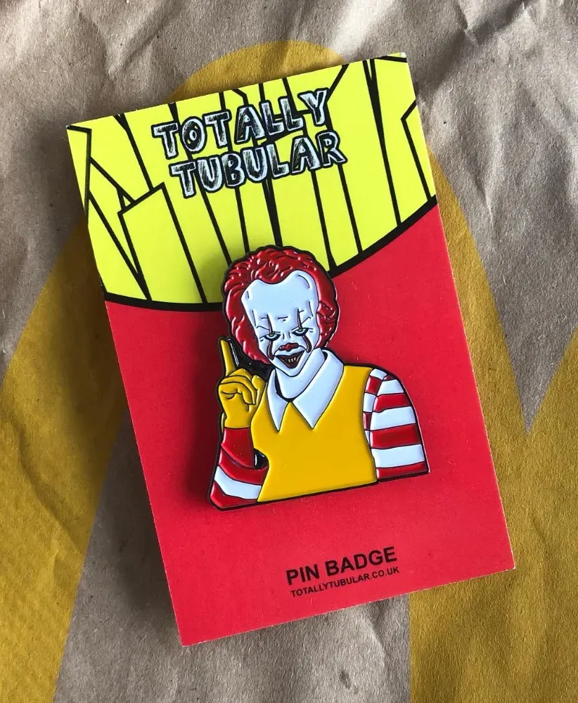 IT x Not Mcdonalds - Mcpennywise day job enamel pin badge