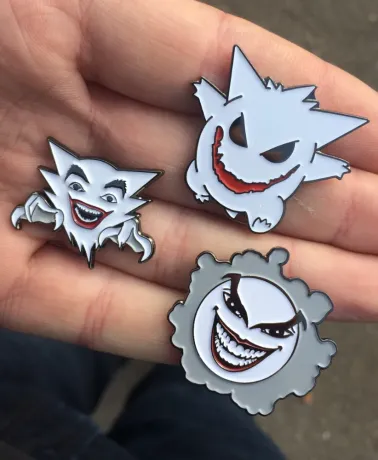 POKEMON x 1966 BATMAN TV series Jaunter  (Haunter and The Joker) enamel Pin Badge