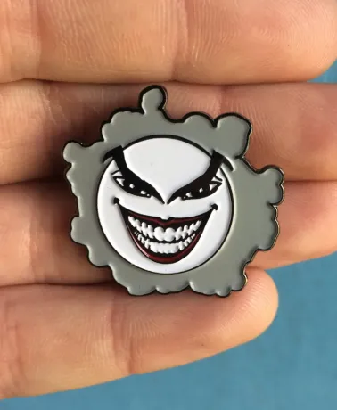 POKEMON x BATMAN comic book styled JASTLY (Gastly and The Joker) enamel Pin Badge