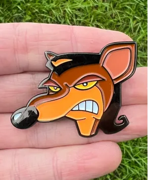 Crash Bandicoot ps1 Pinstripe Potoroo hard enamel pin badge
