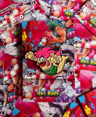 TOMBA! Leaping enamel metal Pin Badge