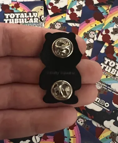 INTENSIVE CARE BEAR wearing Jason Voorhees mask enamel metal Pin Badge