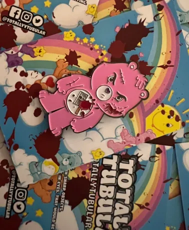 INTENSIVE CARE BEAR face enamel metal Pin Badge