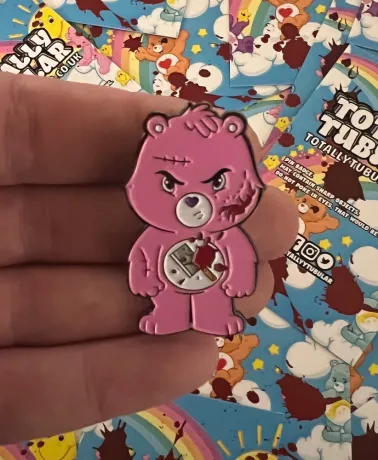 INTENSIVE CARE BEAR face enamel metal Pin Badge