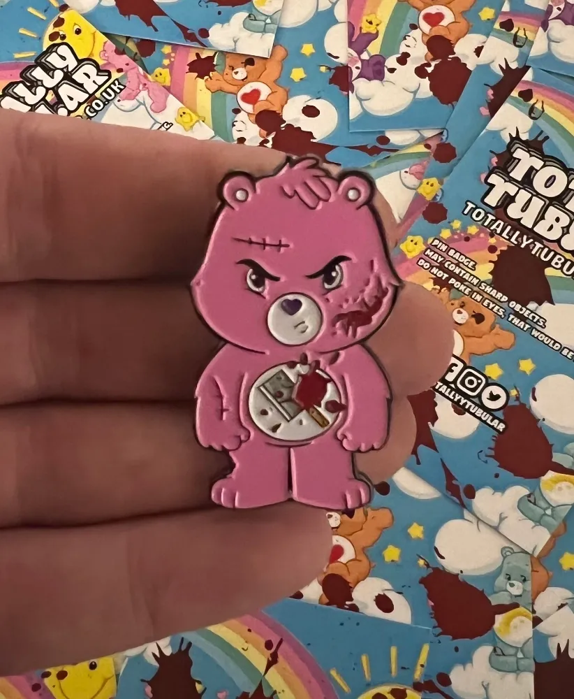 INTENSIVE CARE BEAR face enamel metal Pin Badge