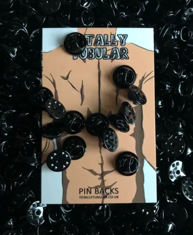 Black Metal Butterfly clutch pin badge backs