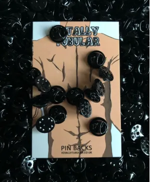 Black Metal Butterfly clutch pin badge backs