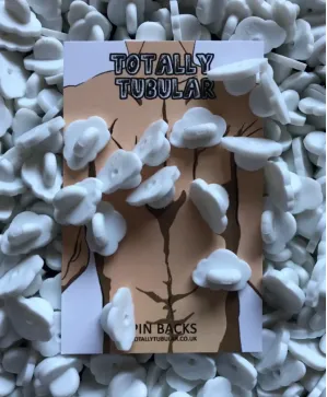 White Cloud Shaped Rubber push on pin badge backs