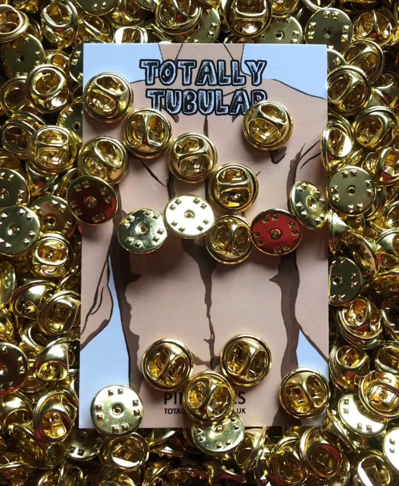 Gold Metal butterfly clutch pin backs