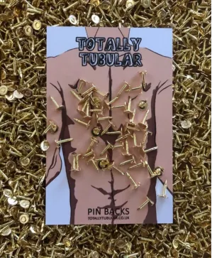Gold Spikey Metal Pin for Butterfly Clutch/ Rubber Pin Backs