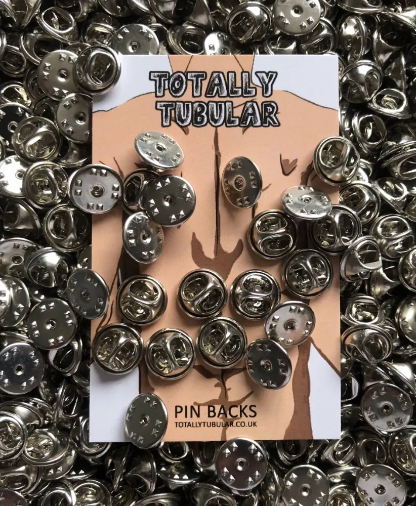 Silver Metal butterfly clutch pin backs