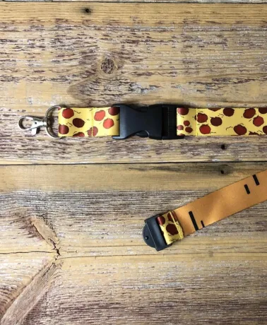 Pepperoni Pizza with Thick crust All Over Print polyester Lanyard