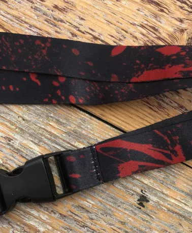 Blood Splattered All Over Print Black Lanyard