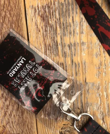 Blood Splattered All Over Print Black Lanyard