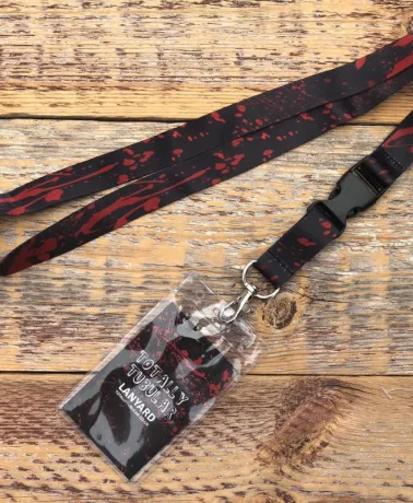 Blood Splattered All Over Print Black Lanyard