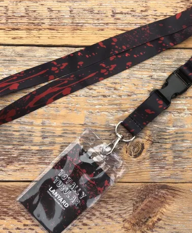 Blood Splattered All Over Print Black Lanyard