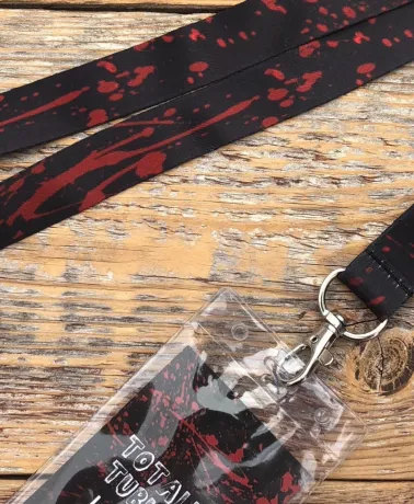 Blood Splattered All Over Print Black Lanyard