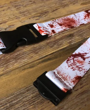 Blood Splattered All Over Print white Lanyard