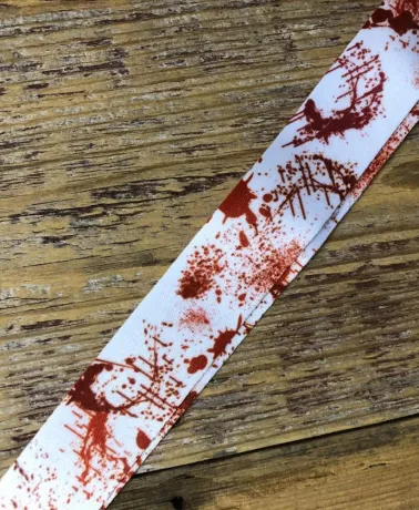Blood Splattered All Over Print white Lanyard