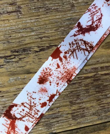 Blood Splattered All Over Print white Lanyard