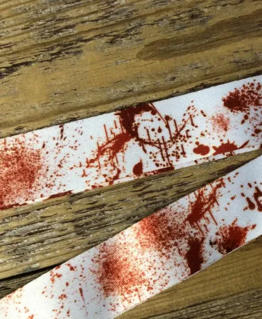 Blood Splattered All Over Print white Lanyard