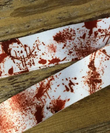 Blood Splattered All Over Print white Lanyard