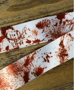 Blood Splattered All Over Print white Lanyard