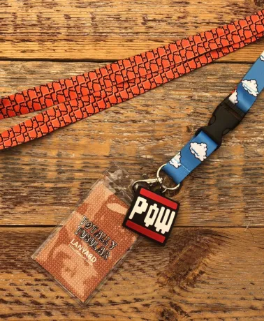 Super Mario Bros Inspired Cloud and Brick Print Lanyard